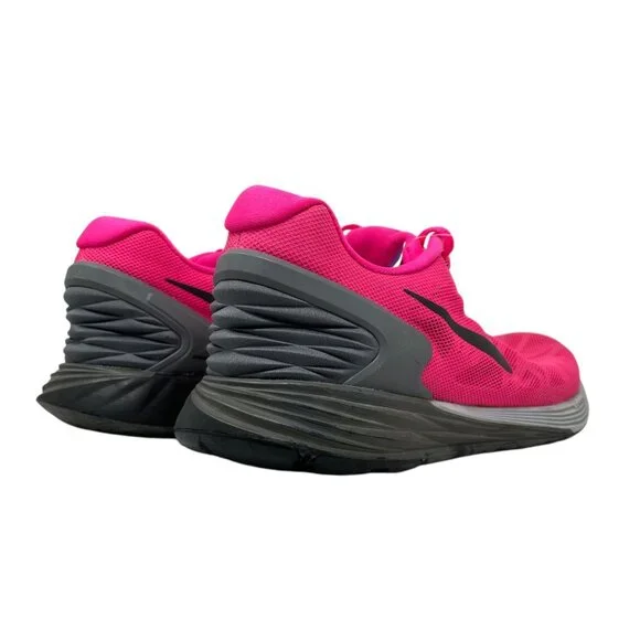 Nike Womens 11 Lunarlon Running Shoes Hot Pink Breathable Mesh Athletic Sneakers - Picture 13 of 16